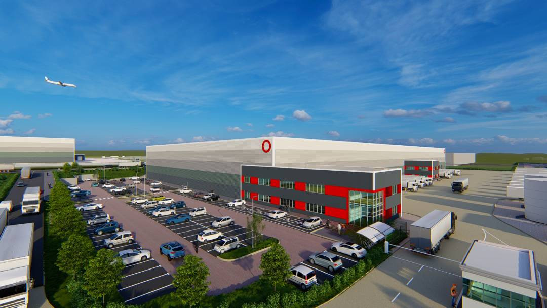 logistics centre aerial view