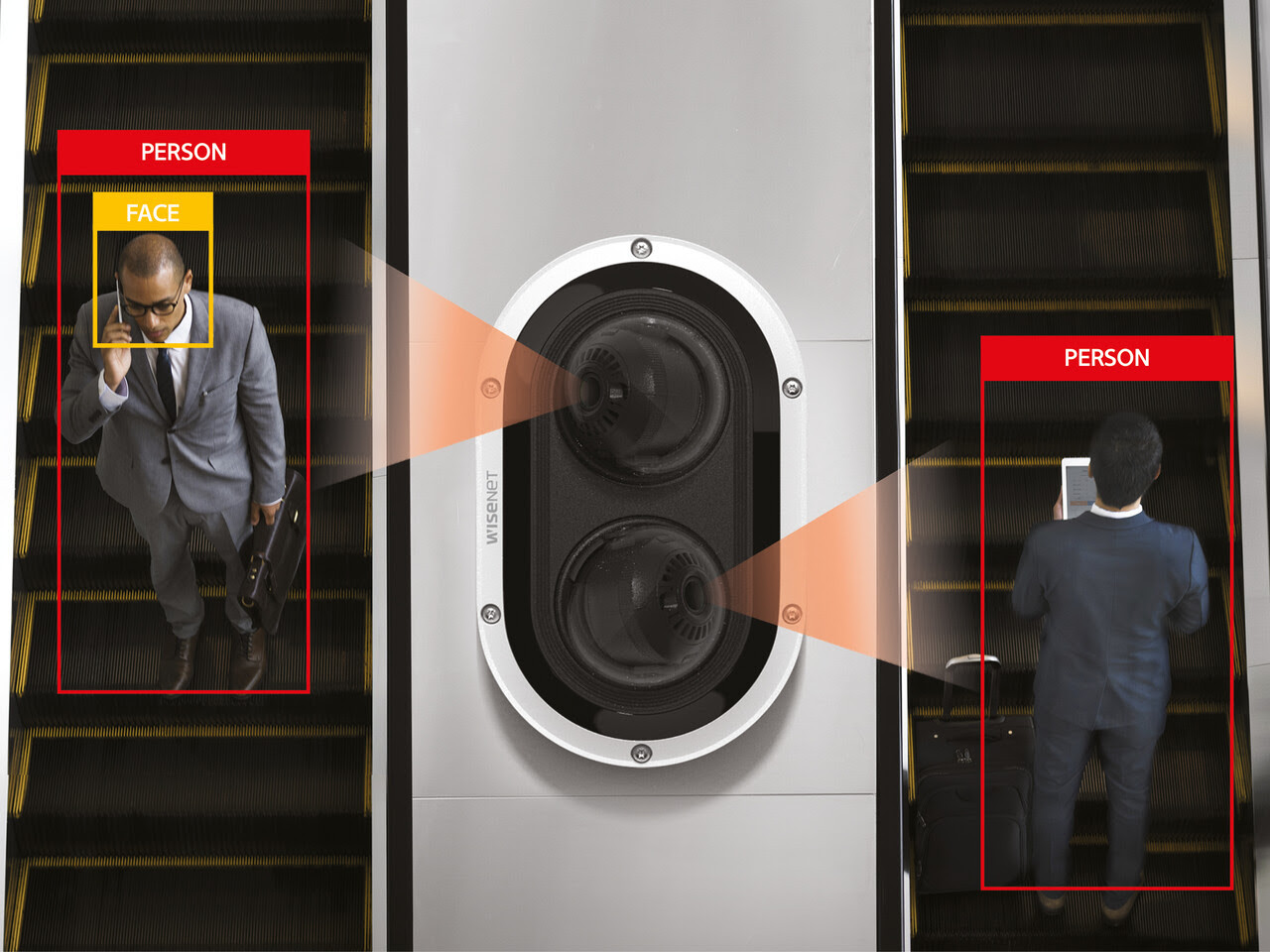 two way image capture on escalator