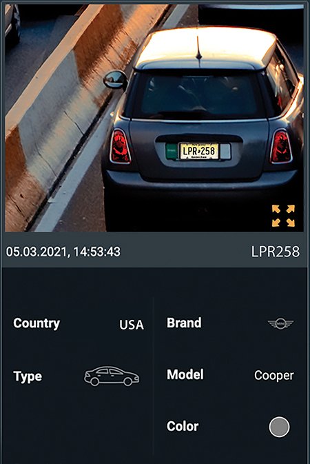 Vehicle surveillance: license plate recognition system reading the vehicle information.